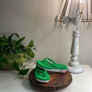 Polo Ralph Lauren 6.5 Lime Green Sandals Wedge Flip Flop Summer Casual